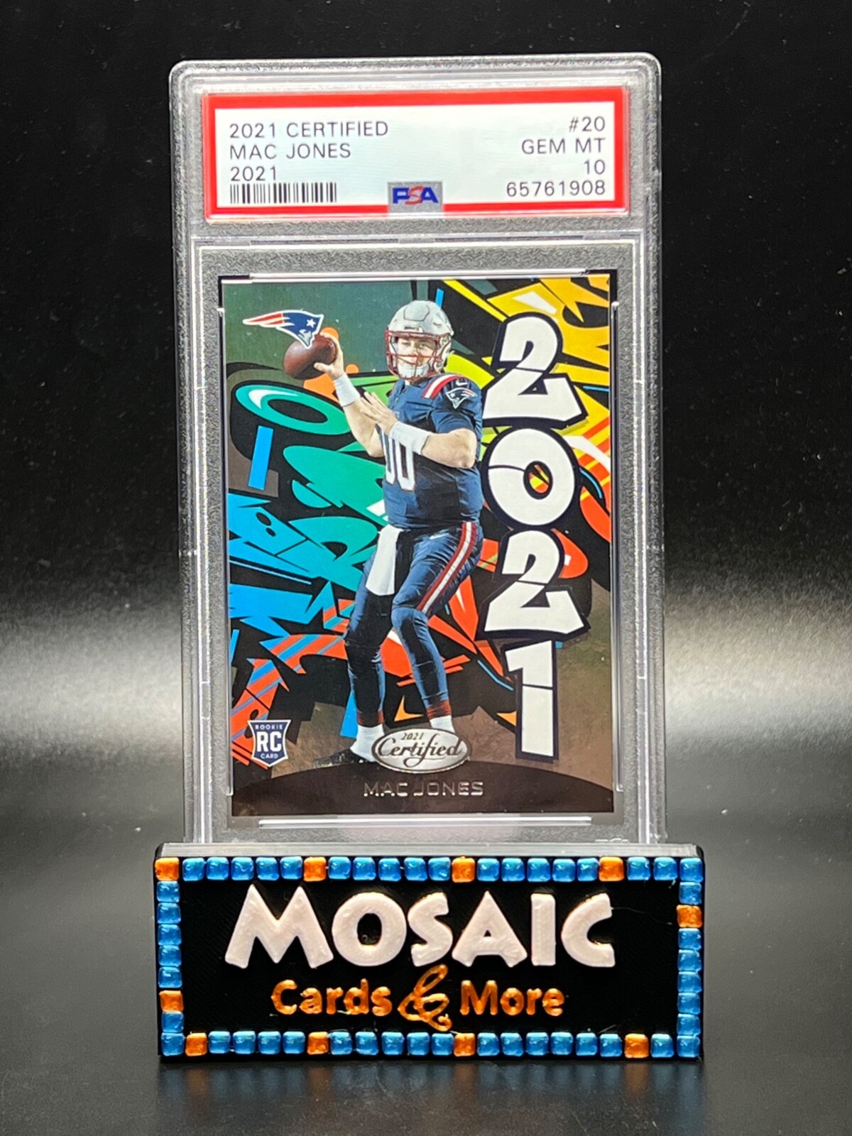 2021 Panini Certified RC MAC JONES Graffiti Rookie PSA 10 GEM MT PATRIOTS #20