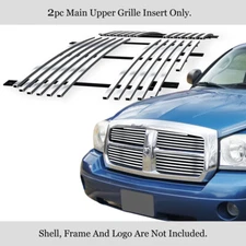 Fits 2005-2007 Dodge Dakota Main Upper Chrome Billet Grille Insert