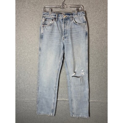 RE/DONE Jeans Womens 27 90s High Rise Loose Fit Ripped Knee Denim