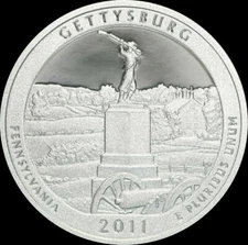 2011 S Gettysburg 90% SILVER Deep Cameo PROOF Pennsylvania ATB Quarter US Mint 
