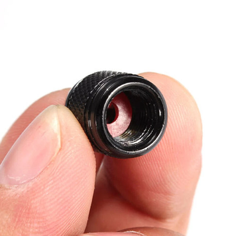 4x Tapa de bala negra Tapa de vástago de válvula de rueda de neumático de automóvil Cubierta de polvo de aire Accesorios de automóvil Foto 3 de 4