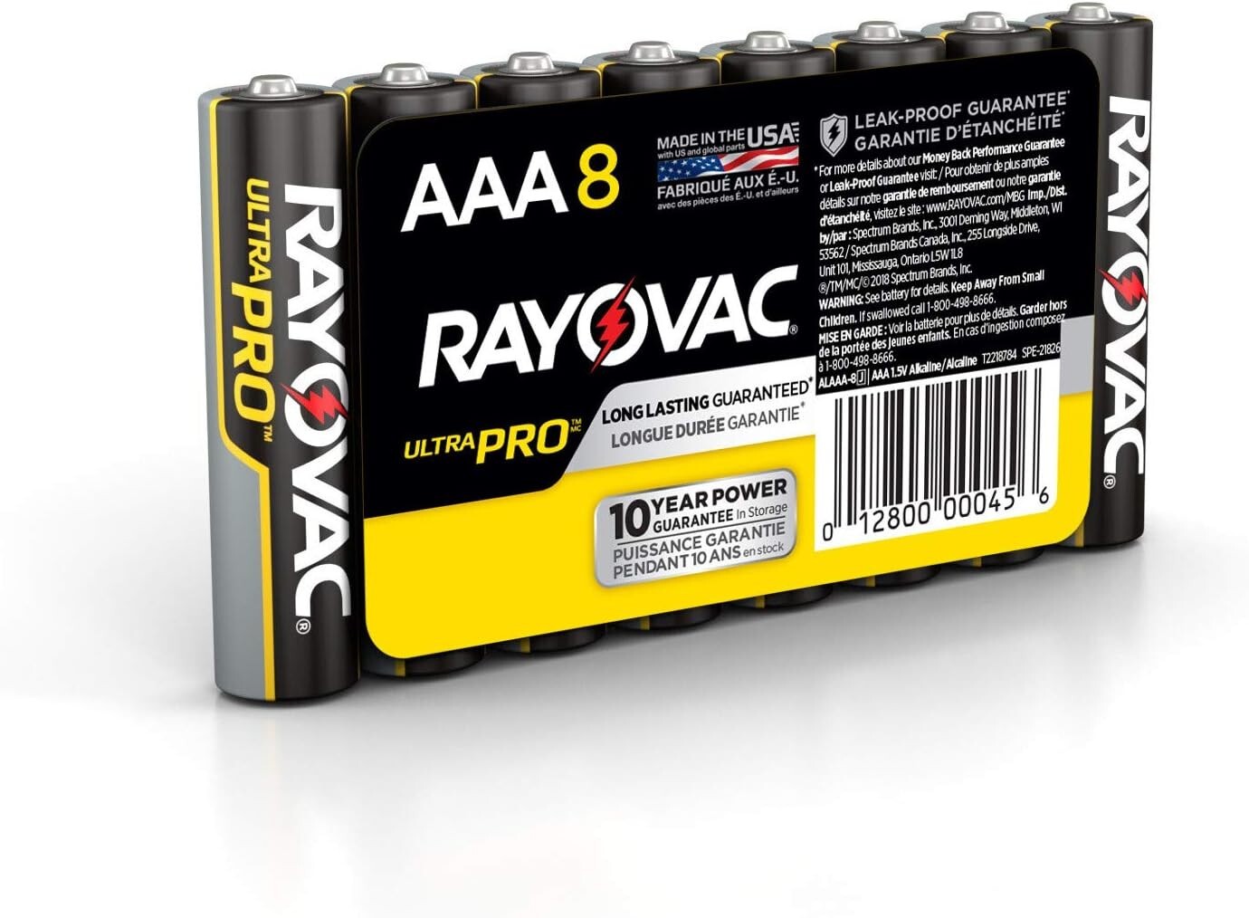 Rayovac AAA Batteries Ultra Pro Triple A Battery Alkaline 8 Count 10 Year Shelf-image