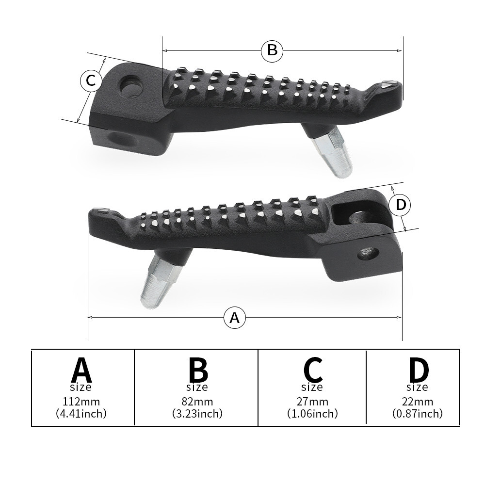 SE Front Rider Footpegs Foot Pegs Footrest Adapters For Kawasaki
