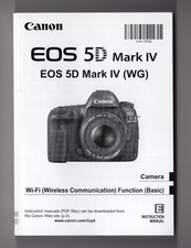 Canon EOS 5D Mark IV Genuine Camera Instruction Manual / Guide In English