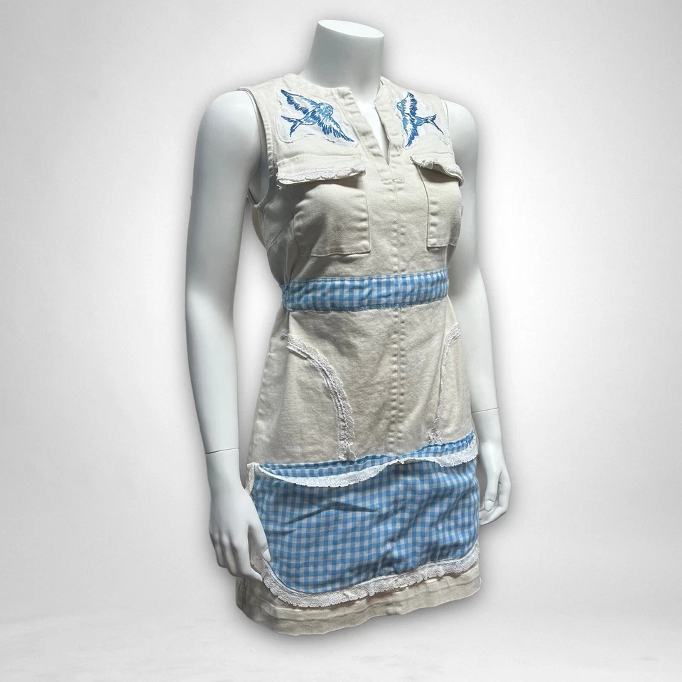 VTG Retro Dress Cottagecore Prairiecore XS Apron Modest Trad Wife Mom Handmade - Image 2 of 4