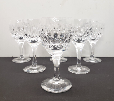 Set Of Six Atlantis Crystal Made in Portugal White Wine Glasses