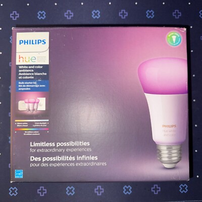 Philips Hue White & Color  (3 Bulb Starter Kit) 60W A19 Smart LED Bulb 553933