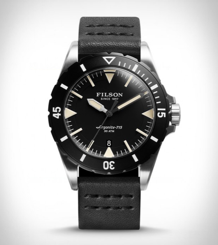 Filson Dutch Harbor Argonite 715 Watch with 2 straps Made in USA