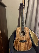 Oscar Schmidt Og2sm Spalted Maple Dreadnought Acoustic Guitar, Natural