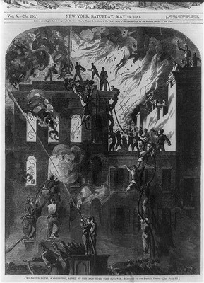 Williard's Hotel, Washington, saved by the New York Fire Zouaves 1861