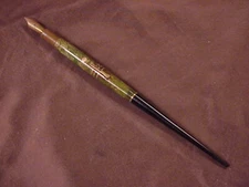 ^ WAHL EVERSHARP GREEN/BRONZE DESK PEN, GOLD SEAL/SIGNATURE NIB, LF/GFT, c'30