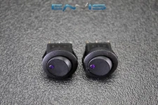 2 PCS ROUND ROCKER SWITCH 3/4 HOLE 16 AMP 12V 3 PIN PURPLE LED TOGGLE IBRRSP