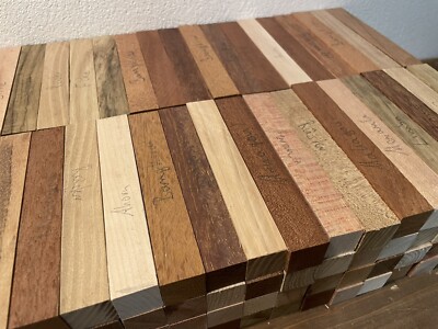 50x Penblanks 13cmx2cmx2cm Drechselholz Edelholz Tropenholz Bastelholz Penblanks