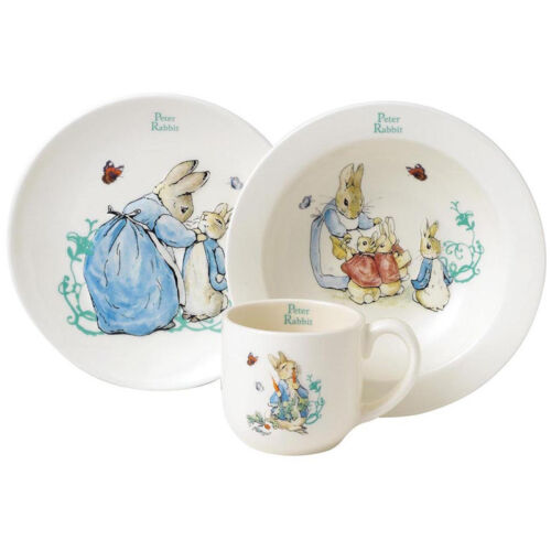 Beatrix Potter Peter Rabbit 3 Piece Nursery Set including Bowl, Cup and Plate - Picture 1 of 2