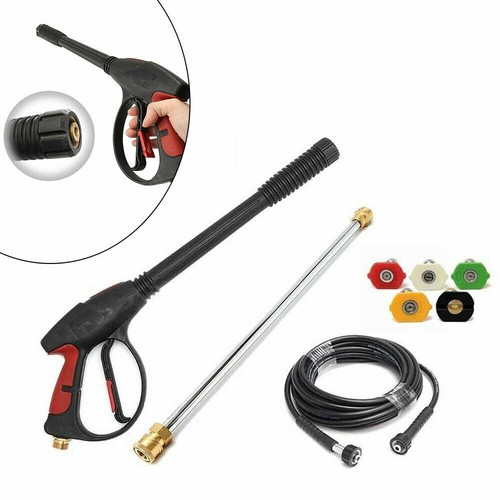 High Pressure 3000psi Car Power Washer Gun Spray Wand Lance Nozzle Hose Kit M22 - Picture 4 of 11