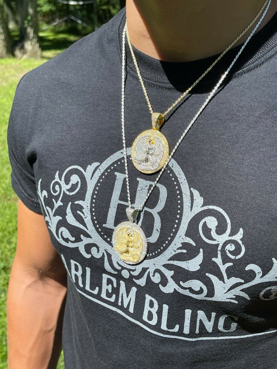 Real 925 Silver Gold Plated Euphanasia Tupac 2Pac Pendant