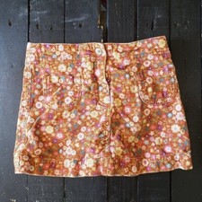 Gymboree Little Girl 5 Orange Corduroy Floral Mini Skirt with Shorts Skort