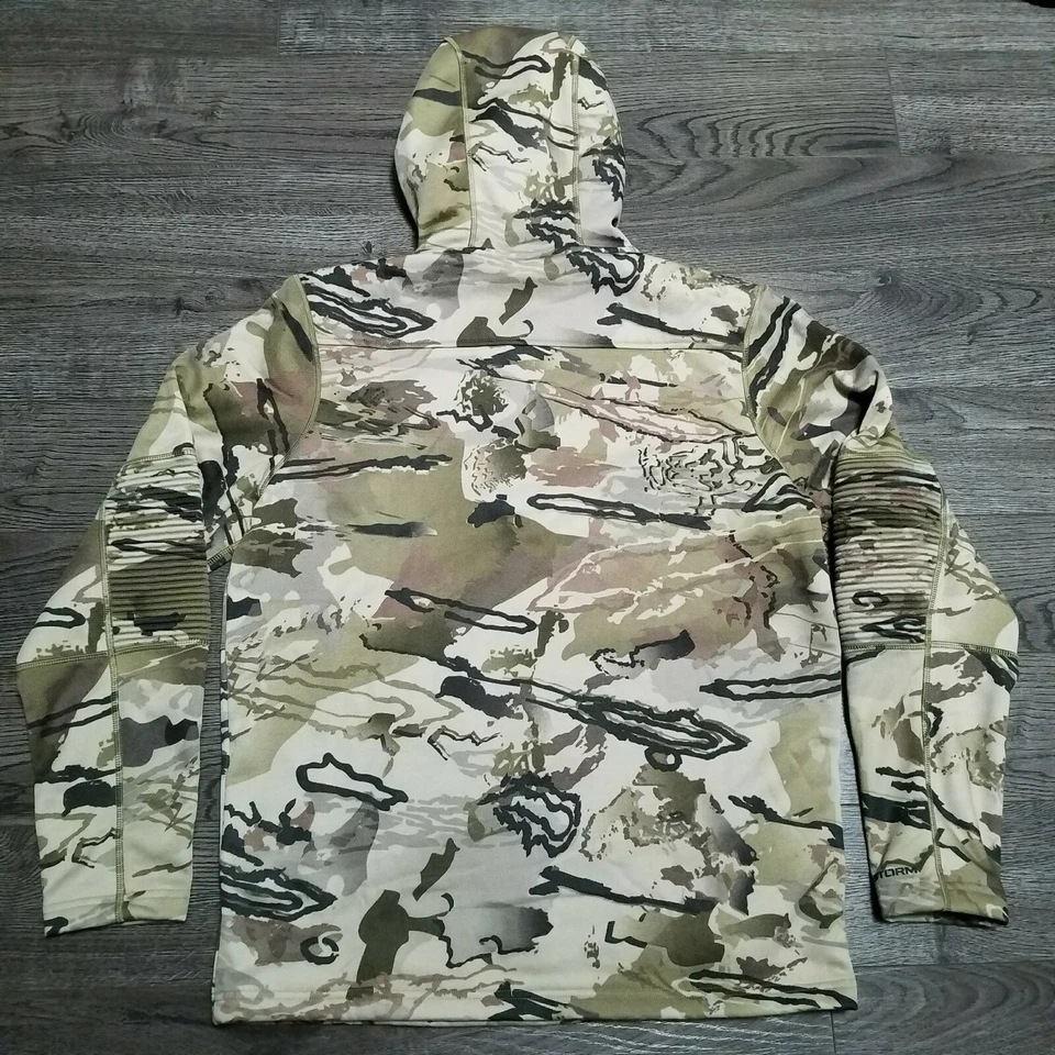 UNDER ARMOUR Rut Fleece Hunting Hoodie Mens MEDIUN Barren Camo Jacket - Image 2 of 4