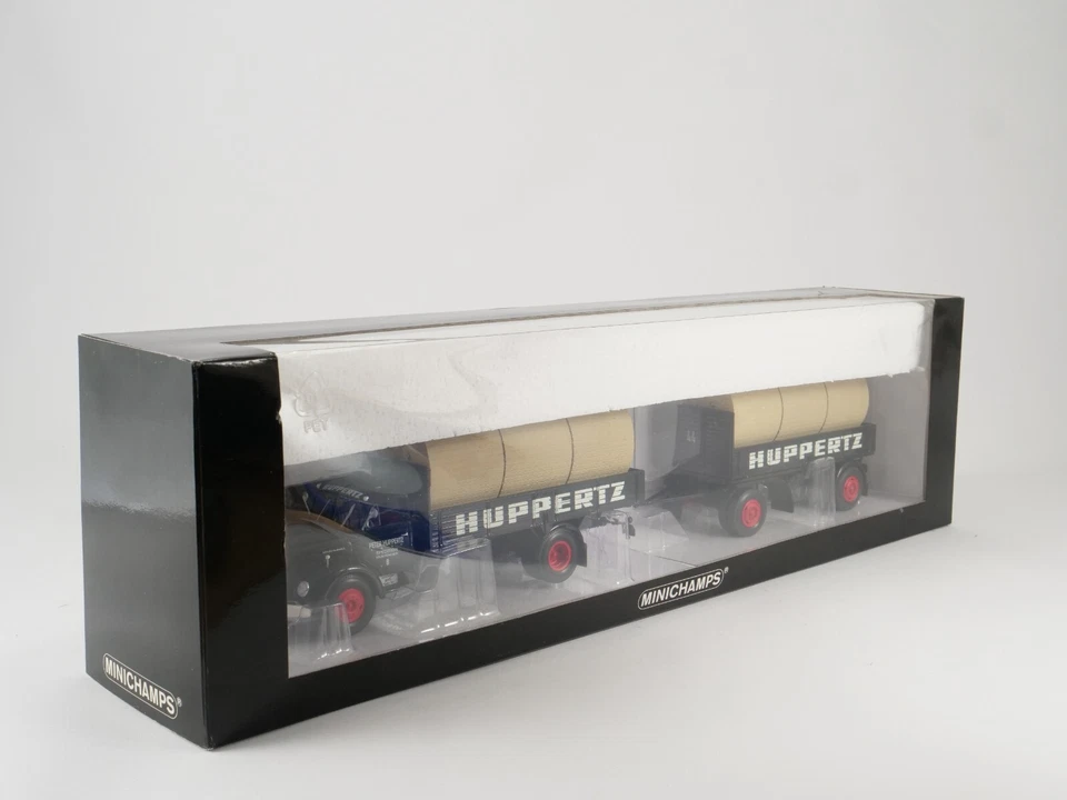 MINICHAMPS Magirus S 6500 Pritschenzug Con Kabeltrommein Huppert Koln - Immagine 4 di 4