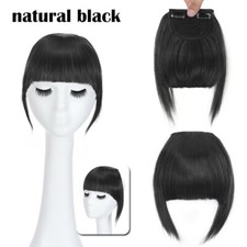 Clip in Side Bangs AS Human Hair Fringe Neat Front Bangs Piece Hair Extensions