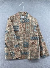 Alfred Dunner Women's Paisley Tapestry Floral Full Zip Blazer Jacket Size 14
