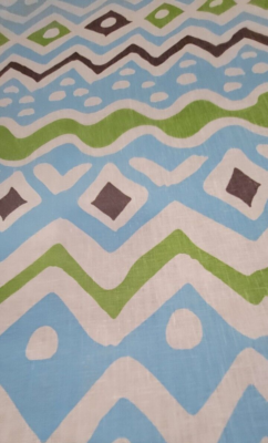 #ad China Seas or Cambell fabric Cap Ferrat turquoise brown green 3 yards See Pic $99.00