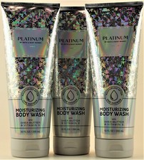 QTY 3 - Bath  Body Works PLATINUM Moisturizing Body Wash Shower 10oz