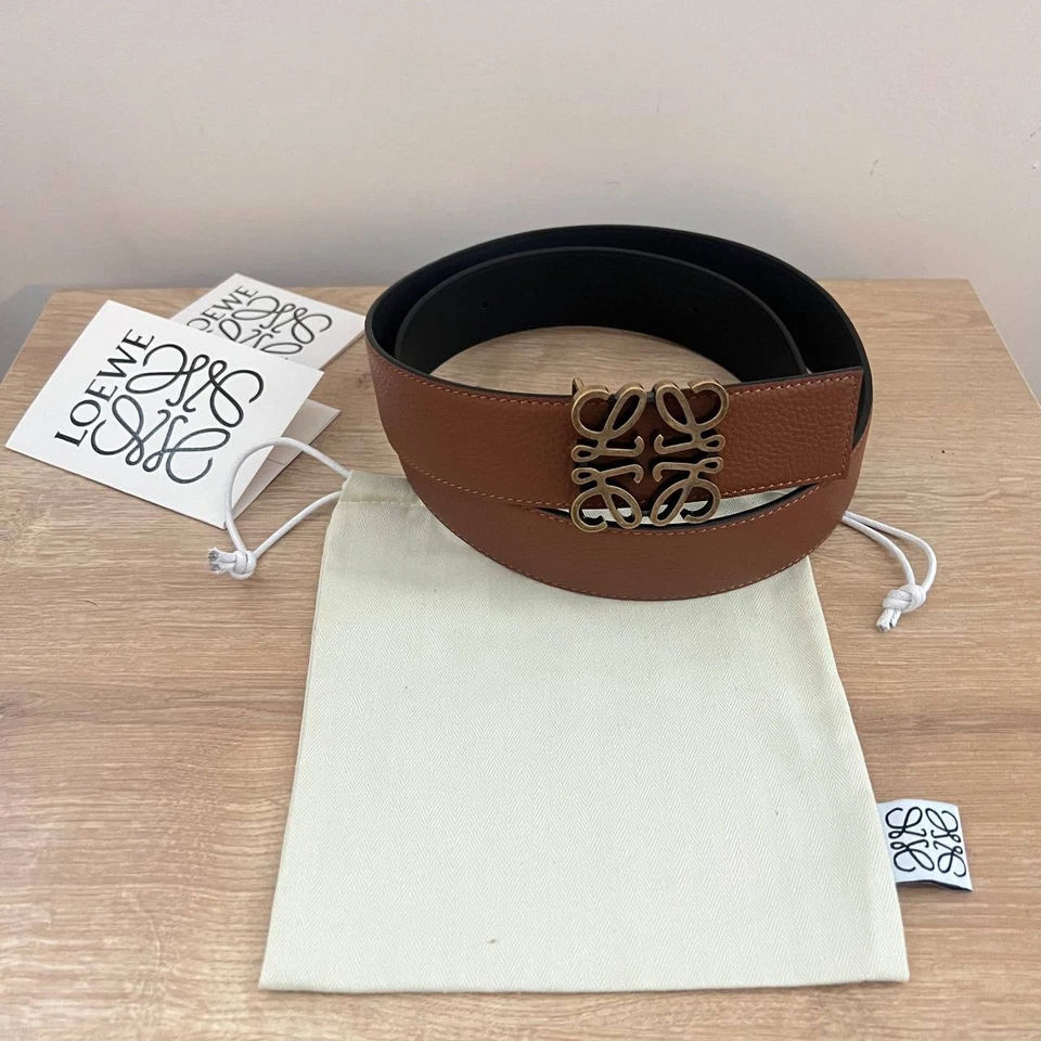 Auténtico cinturón reversible de cuero para mujer Anagrama LOEWEB negro y marrón talla 90/36 Foto 2 de 4