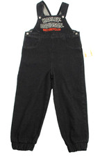 Harley-Davidson Jeans Overalls Toddler Kids 2/3T Black Denim Tapered Bib 1223 