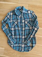 Vintage Aeropostale Women's Plaid Flannel Shirt Size S Long Sleeve