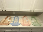 Trader Joe's Mini Striped Canvas Reusable Tote Bags Set of 4 Multicolor — photo 1