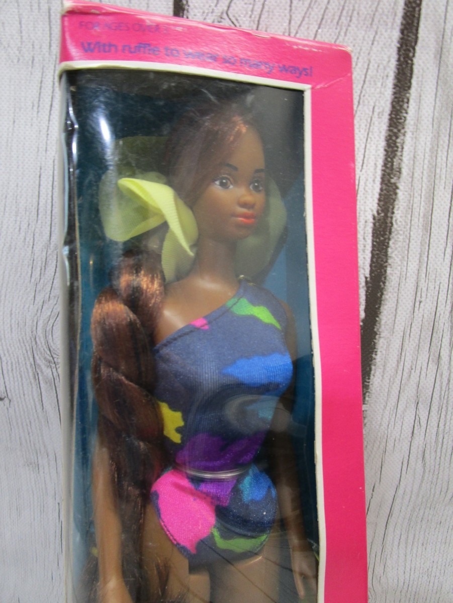 NEW 1985 Tropical Barbie Doll African American AA #1022 (Mattel
