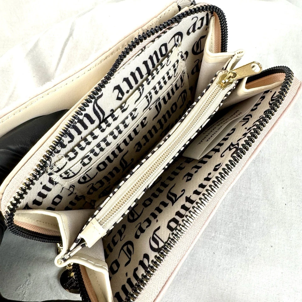 Cartera Juicy Couture Rosa Valeur Estrás Emblema Multi Bolsillo Cremallera Cierre Tarjeta Foto 4 de 4