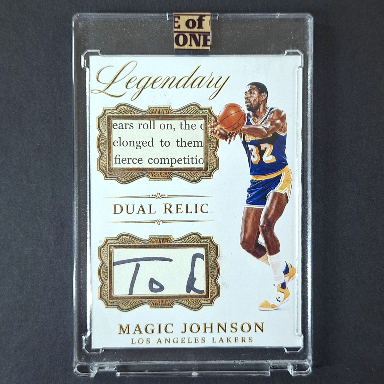Magic Johnson One of One Dual Relic Gold Custom Card 1/1 NBA HOF LA Lakers