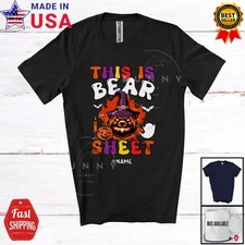 This Is Bear Sheet; Scary Halloween Custom Name Witch Bear Groovy; Family Shirt