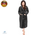 Ny Threads Morgenmantel Damen Mit Kapuze Fleece PlüSch Weich Bademantel