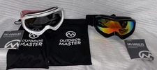LOT of 2 NEW Pair OutdoorMaster Ski Goggles HIS & HER Black & Pink