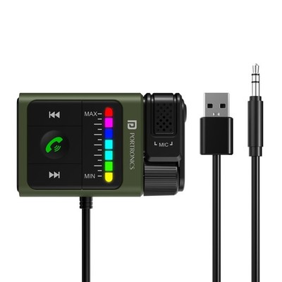 Car Bluetooth Receiver Portronics Auto Tune Audio Music Hands Free Calling