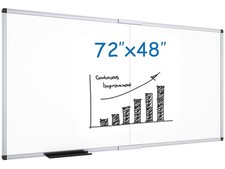 Magnetic Dry Erase Board, 72 X 48 Inches, Foldable Wall-Mounted Whiteboard wi...