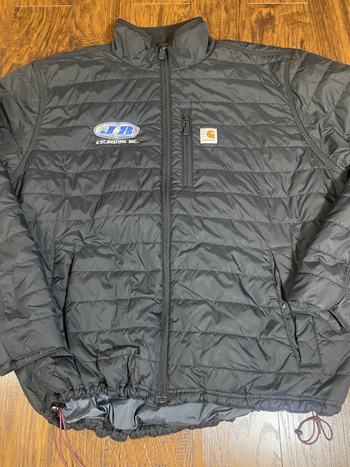 Vintage Carhartt Full-Zip Embroidered Logo Company Quilted Puffer Jacket Size XL