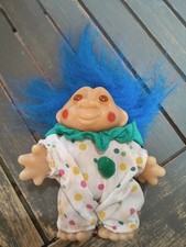 Vintage Thomas Dam Troll Doll 1986 Clown Jester Blue Hair 5"