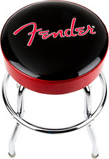 Fender Red Sparkle Logo Swivel Barstool, Great Gifts for Dad, with 1 Year Limite