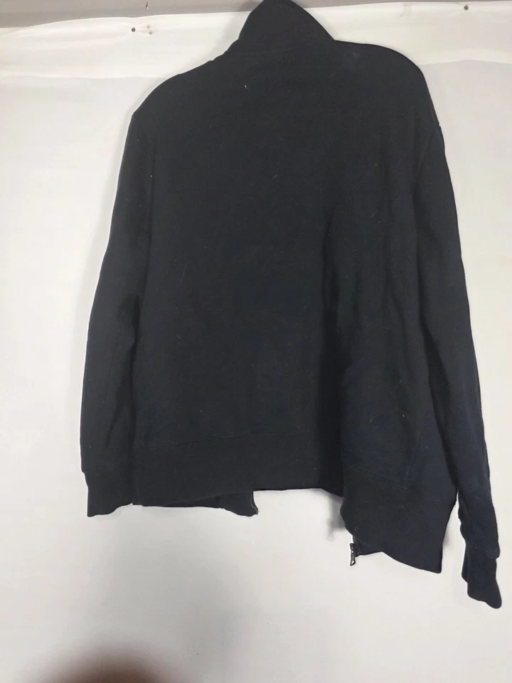 APT.9 黑色全拉链绗缝夹克男式 M 码休闲轻便毛衣 — 第 2/3 张图片