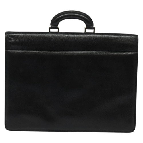 Gianni Versace Business Bag Leather Black Silver Auth bs28153 - Picture 2 of 20