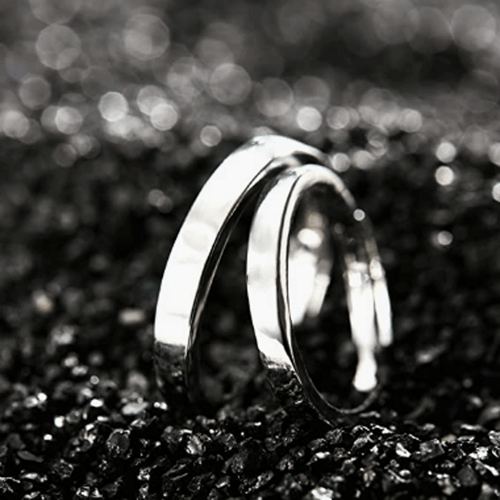 Alianza de boda de acero inoxidable anillo plata pareja joyería tamaño 6-10 ajustable - Imagen 5 de 6