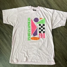 Vintage 1991 Indianapolis T Shirt -  Large - Screen Stars Best - Single Stitch