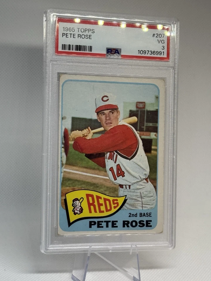 1965 Topps - Pete Rose #207 PSA 3 VG 3 Reds - Image 3 of 4