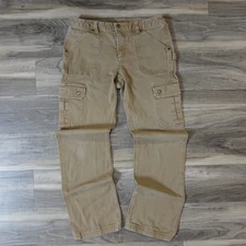 Duluth Trading Co Curvesetter Waistband Cargo Style Pant Womens 4X33 KHAKI 4X30