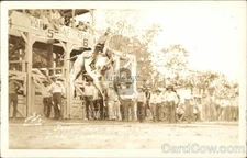 Sidney, Iowa IA Shorty Hill Riding Brahma Bull Rodeo Original Vintage RPPC
