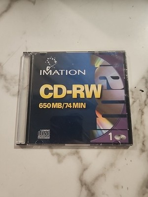 Imation 650MB 74 Min CD-RW Disc. 1x-4x Compatible New Single CD-RW